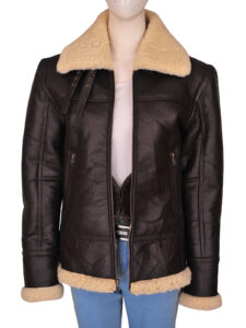 Women B3 Bomber Shearling Aviator Jacket - Image 2