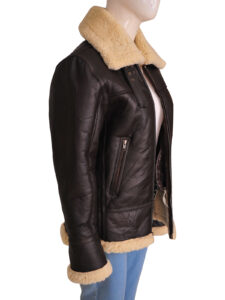 Women B3 Bomber Shearling Aviator Jacket - Image 4