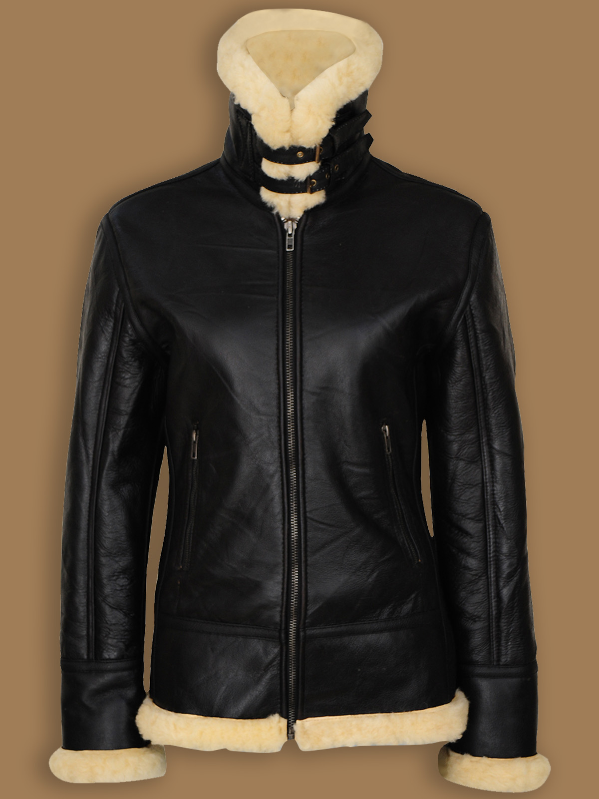 women-black-b3-bomber-jacket.jpg Women's Black Shearling B3 Jacket - Image 1