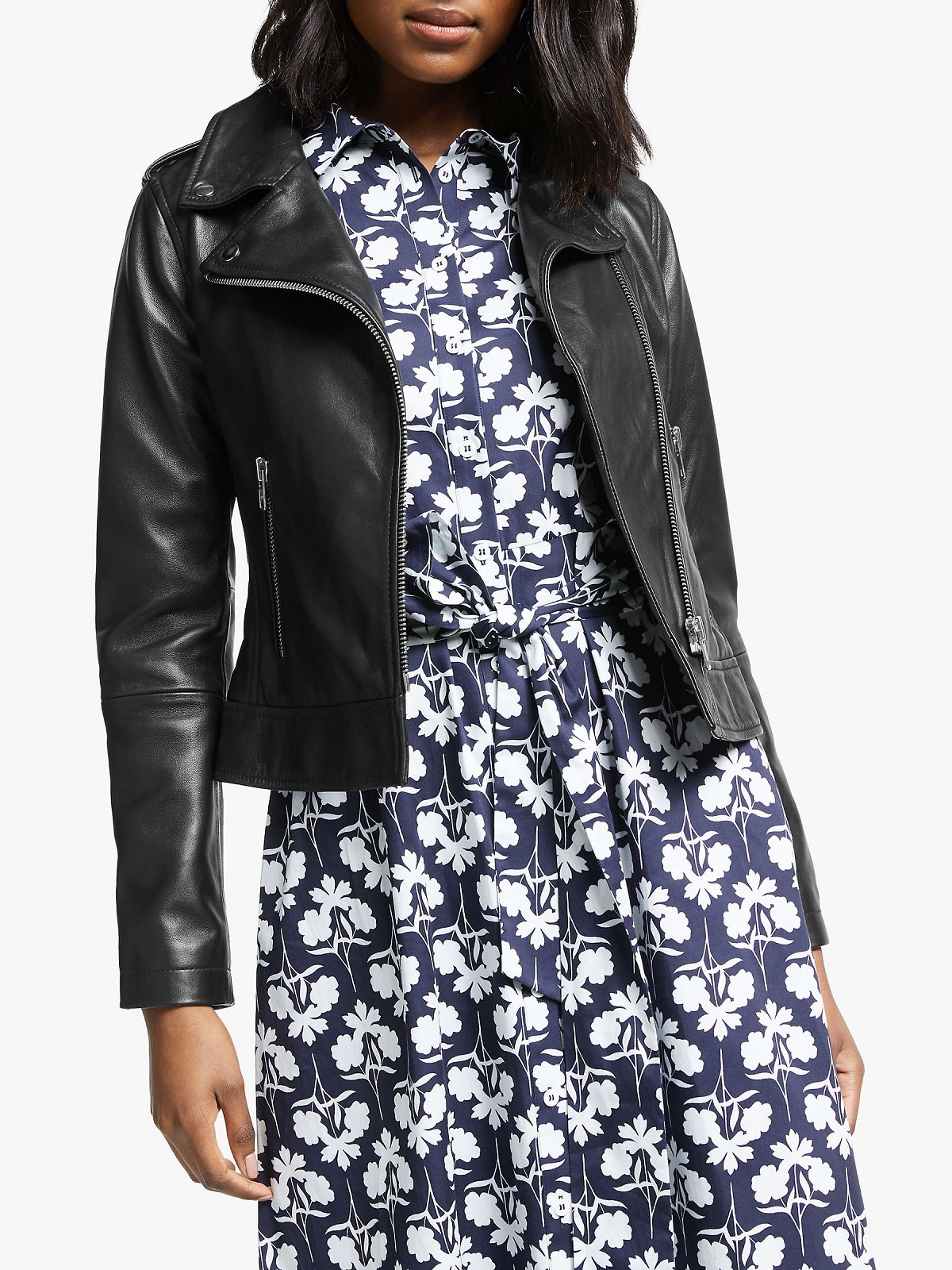 women-black-leather-jacket-1-2.jpg Women Branded Leather Jacket - Image 1