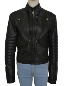 Women Black Brando Jacket - Image 5