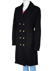 Black Wool Coat For Women - Image 4