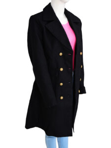 Black Wool Coat For Women - Image 3