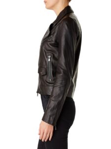 Women Dark Brown Leather Jacket - Image 4