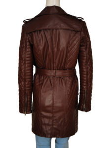 Brown Double Breasted Women Coat - Image 2