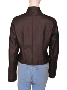 Women Brown Button Jacket - Image 2