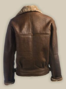 Women Brown Shearling Leather Jacket - Image 2