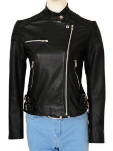 Black & Pink Brando Leather Jacket - Image 6