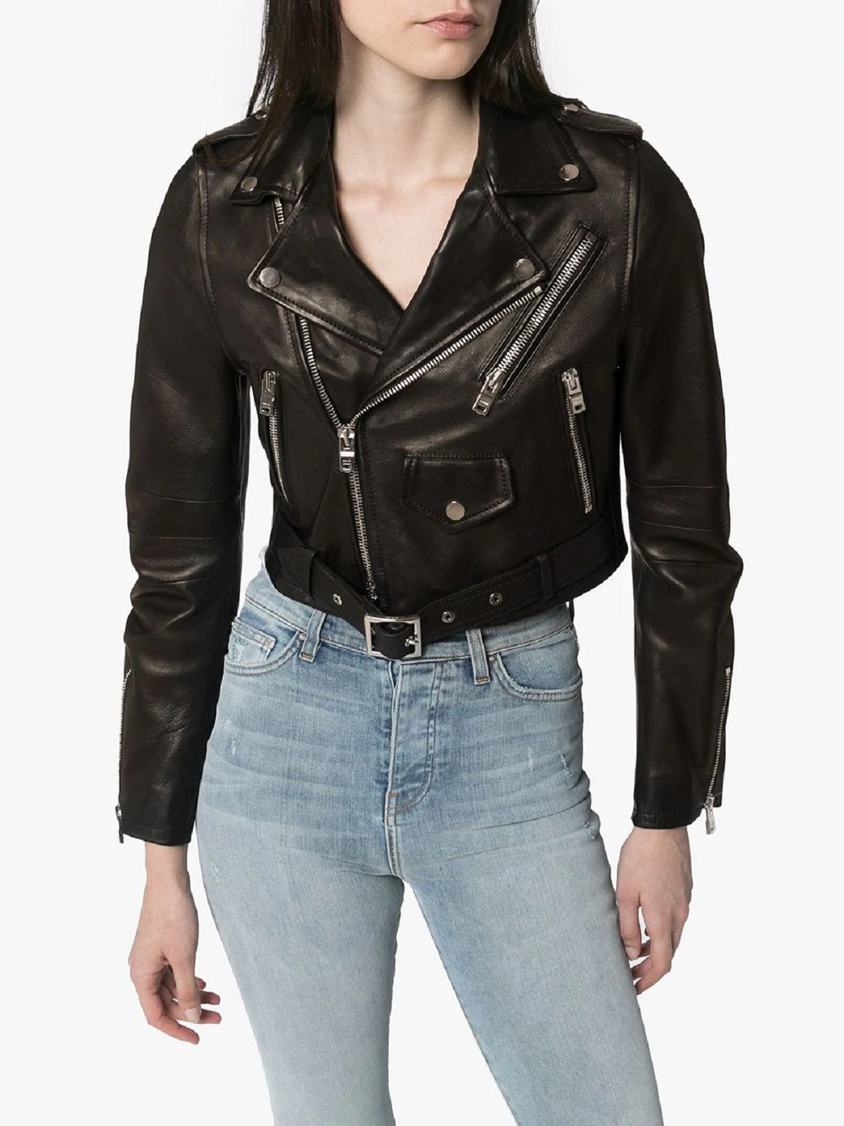 women-stylish-biker-jacket.jpg Trendy Black Leather Jacket For Women - Image 1