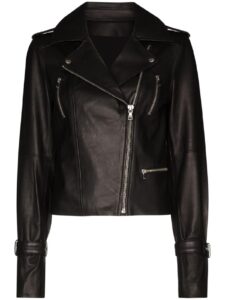 Women Petite Leather Jacket - Mauve Tree - Image 5