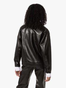 Women Old School Leather Jacket - Image 2