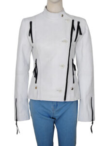 Soft White Women Leather Jacket - Image 5