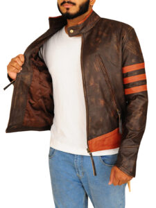 Brown Wolverine Leather Jacket - Image 4