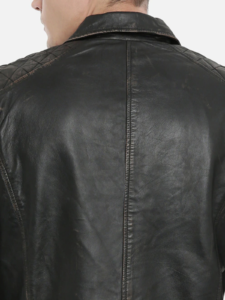 Men Black Lambskin Leather Jacket - Image 5