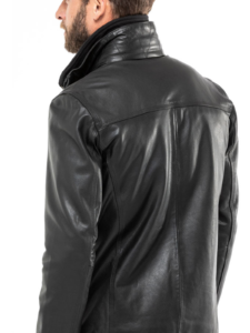 Cow Leather Bomber Jacket For Men - Image 3