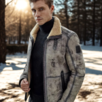 Mens Aviator B3 Flight Fur Bomber Premium Shearling Coat Jacket - MauveTree - Image 2