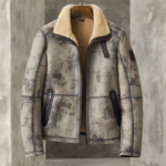 Mens Aviator B3 Flight Fur Bomber Premium Shearling Coat Jacket - MauveTree - Image 3