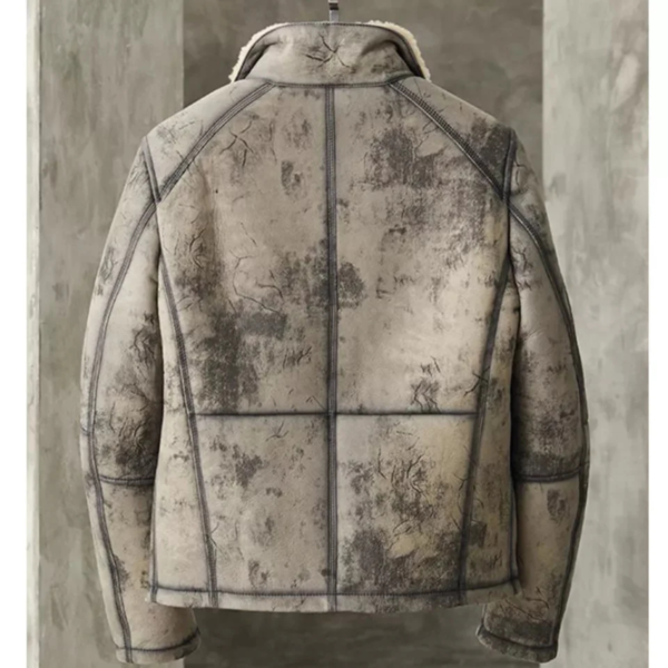 Mens Aviator B3 Flight Fur Bomber Premium Shearling Coat Jacket - MauveTree - Image 4