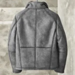 men grey classy sheepskin leather jacket mauvetree