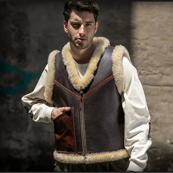men b3 sheepskin leather jacket mauvetree