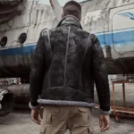 Bold Men Aviator Shearling Leather Jacket - Mauve Tree - Image 2