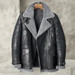Men Genuine Black Sheepskin Leather Jacket - MauveTree - Image 2