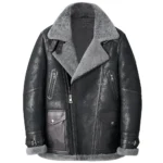 Men Genuine Black Sheepskin Leather Jacket - MauveTree - Image 6