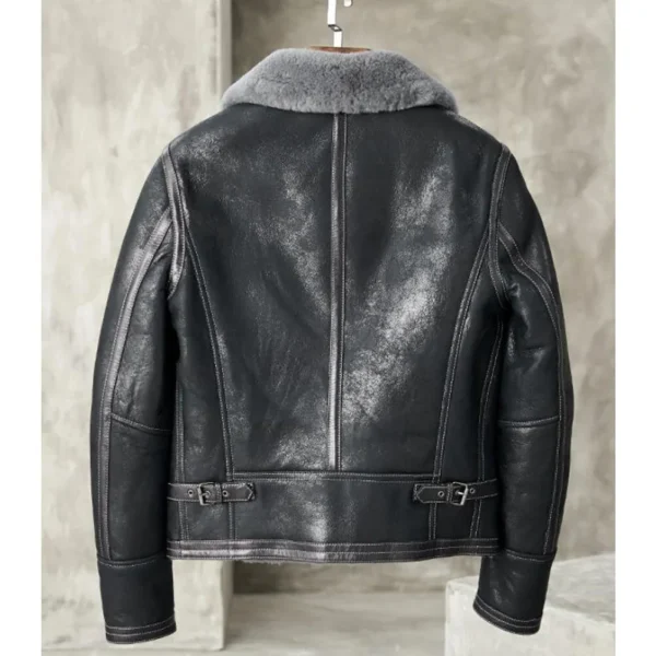 men black shearling grey leather jacket mauvetree