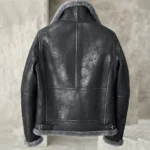 Black B3 Bomber Flying Shearling Leather Jacket - Mauve Tree - Image 2