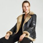 brown b3 shearling jacket womens