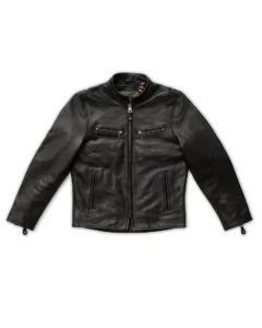men racer black leather jacket mauvetree