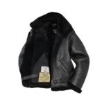 R.A.F Sheepskin Bomber Jacket in Black - MauveTree - Image 4
