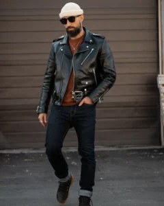 boujee black biker leather jacket mauvetree
