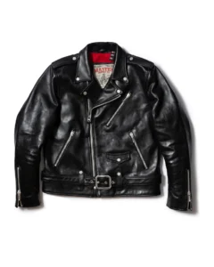 Fashion moto biker black leather jacket mauvetree