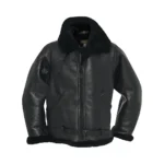 R.A.F Sheepskin Bomber Jacket in Black - MauveTree - Image 3