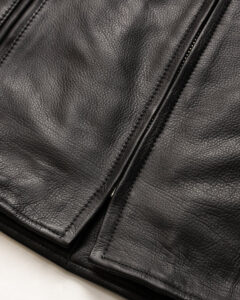 cowhide black leather jacket biker mauvetree