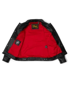 fashion real leather jacket with inner red mauvetree