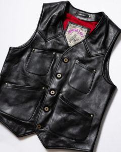 MauveTree classic red inner leather vest