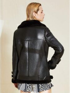 real shearling leather jacket for women