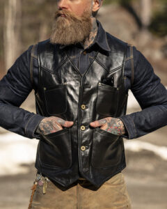 fashion leather vest - mauvetree