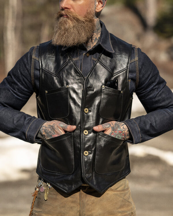 fashion leather vest - mauvetree
